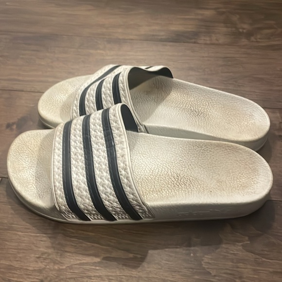 Addidas White and blue slides - Picture 2 of 2